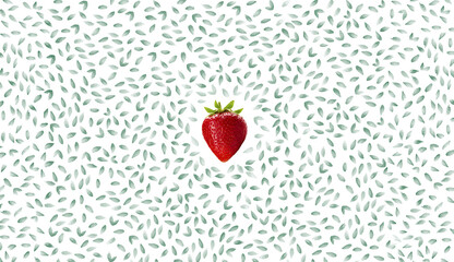 background strawberry leaves