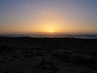 Fototapeta premium Anochecer en Fuerteventura Corralejo