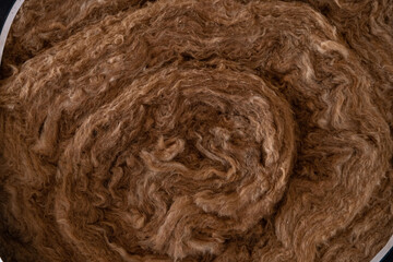 Glass wool - natural insulating material, closeup
