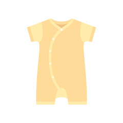 Baby suit romper icon in flat style isolated on white background.