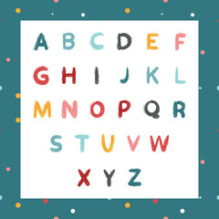 vector alphabet set, Cute alphabet vector, illustration with colored letters, set with letters, print with alphabet