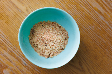 dry instant soup in Turquoise plate 