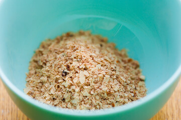 dry instant soup in Turquoise plate 