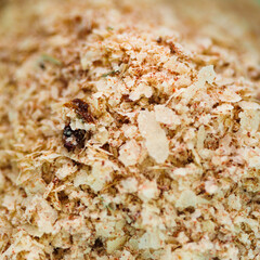 Closeup of a dry instant soup 