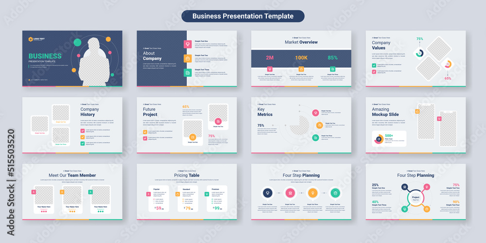 Canvas Prints creative business powerpoint presentation slides template design. use for modern keynote presentatio