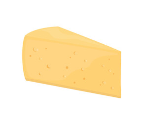 Semi-hard cheese with eyes, gouda, tomme or havarti, vector Illustration on white background