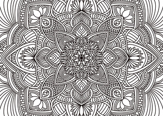 Graphic design Mandala for coloring book. 