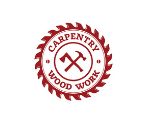 Woodwork and Carpentry Logo Design Template