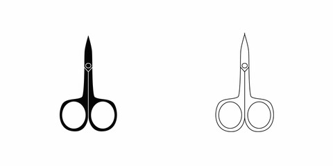 Nail scissors icon. Beauty tools. - obrazy, fototapety, plakaty