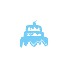 Flat wedding cake logo design vector illustration idea