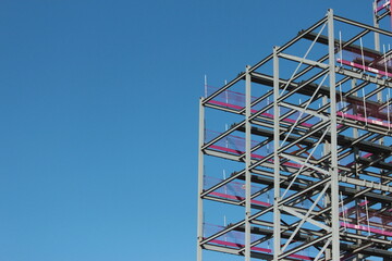 Scaffolding Against Blue Sky