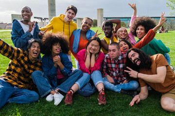 Group of diverse ethnics having a good time together in lifestyle