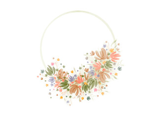 Vector Watercolor Easter cross clipart. Floral crosses illustration	
