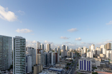 Naklejka na ściany i meble Recife, Pernambuco, Brazil. 02, 24, 2022. Views of buildings in the urban area of the neighborhood of Boa Viagem, south zone of Recife.
