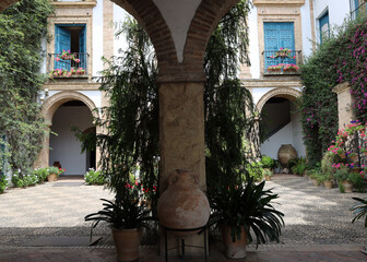 Quiet atriums and patios of historical Cordoba