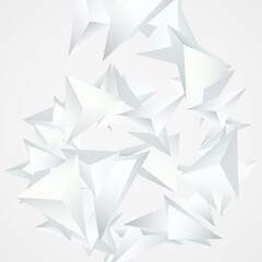 White Shapes Minimalist Vector  Gray Background.