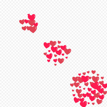 Pink Hearts Vector Transparent Backgound. Fly
