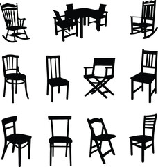 The set of Chair silhouette collection