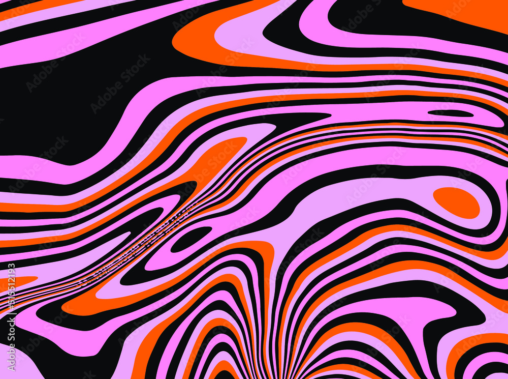 Aufkleber trippy glitch background in style of psychedelic 60s and 70s parties with bright acidic rainbow colo