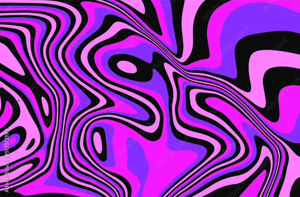 Poster trippy glitch background in style of psychedelic 60s and 70s parties with bright acidic rainbow colo