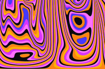Ebru marbling 1960s-style background. Psychedelic trippy vector illustration.
