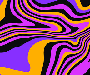 Ebru marbling 1960s-style background. Psychedelic trippy vector illustration.