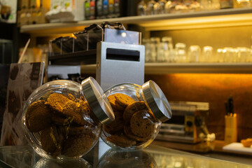 Cookie jars in a bar