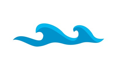 blue big water wave logo vector