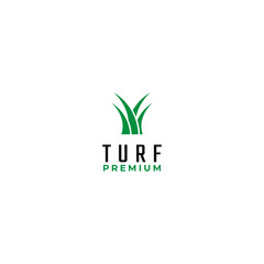 Flat turf logo design vector icon illustration idea