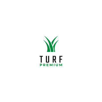 Flat turf logo design vector icon illustration idea