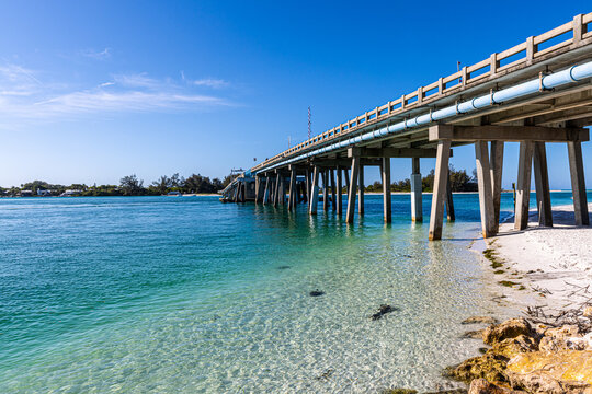 Bridge Over Longboat Pass, Coquina Beach, Breadenton, Florida, USA