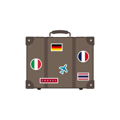 Suitcase. Luggage for travel. Isolated on white background. Vector illustration.