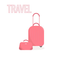 Suitcase. Luggage for travel. Isolated on white background. Vector illustration.
