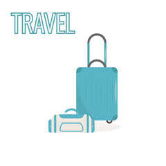 Suitcase. Luggage for travel. Isolated on white background. Vector illustration.