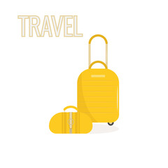 Suitcase. Luggage for travel. Isolated on white background. Vector illustration.