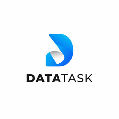 Data task paper logo design, vector and illustration