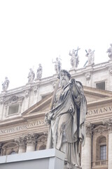 Fototapeta na wymiar statue of monarch on the roof of basilica