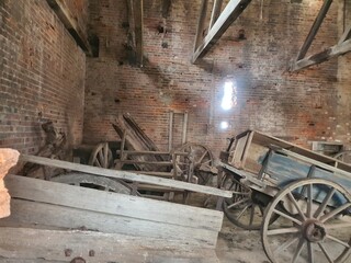 old cart in building on Maria Island, Tasmania