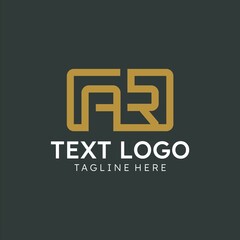 cool ar letter logo with gold color element for bussiness
