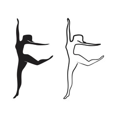 stylized vector of woman dancing