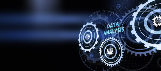 Data Analysis for Business and Finance Concept. Information report for digital business strategy. Business, technology, internet and networking concept. 3d illustration