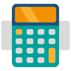 Cartoon calculator. Vector illustration. stock image.