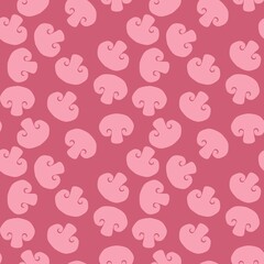 Mushrooms seamless champignons pattern for fabrics and wrapping paper and kids and kitchen