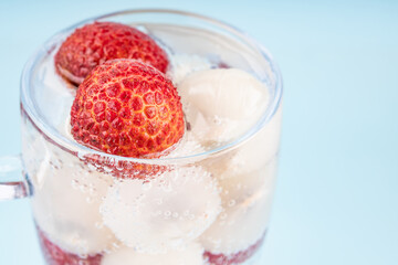 Fresh lychee juice fizzy cold drink