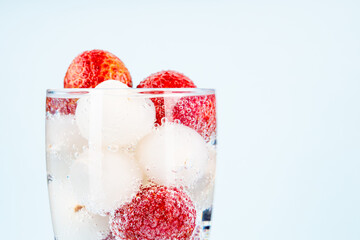 Fresh lychee juice fizzy cold drink