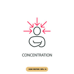 concentration icons  symbol vector elements for infographic web