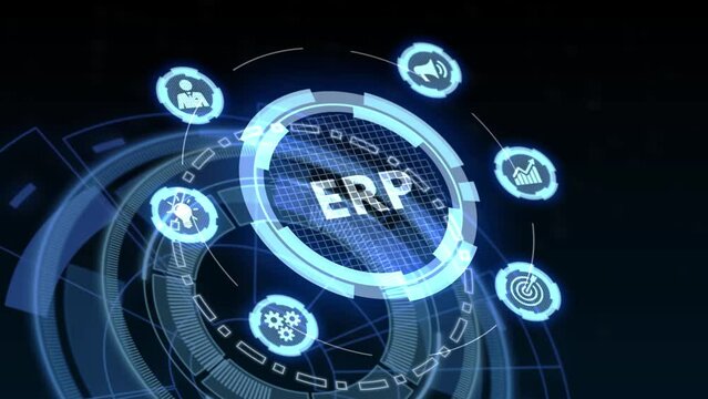 Business, Technology, Internet and network concept. Enterprise resource planning ERP concept