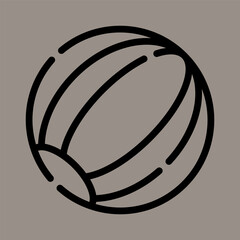 Beach ball icon or logo illustration vector graphic with gray background. Perfect use for ui, website, pattern, design, etc.