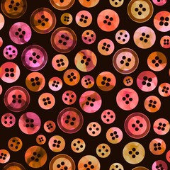 Obraz premium Hobbies seamless plastic buttons pattern for fabrics and wrapping paper and clothes print and kids and homemade products