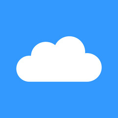 Fototapeta premium White cloud vector icon on a blue background